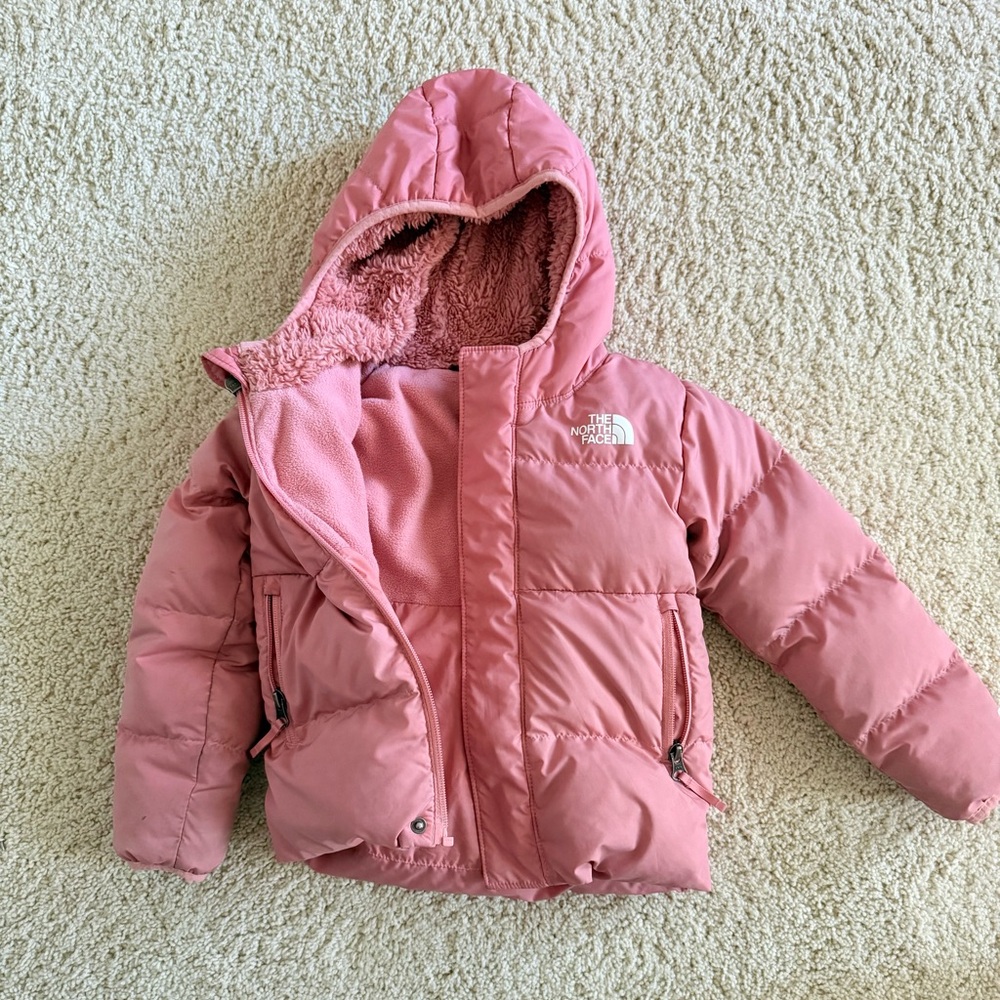 The North Face Pink Hooded Puffer Jacket